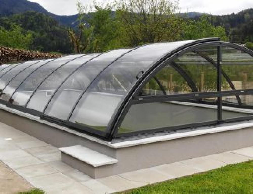 Poolüberdachung Kalifornia, hohe Ausführung